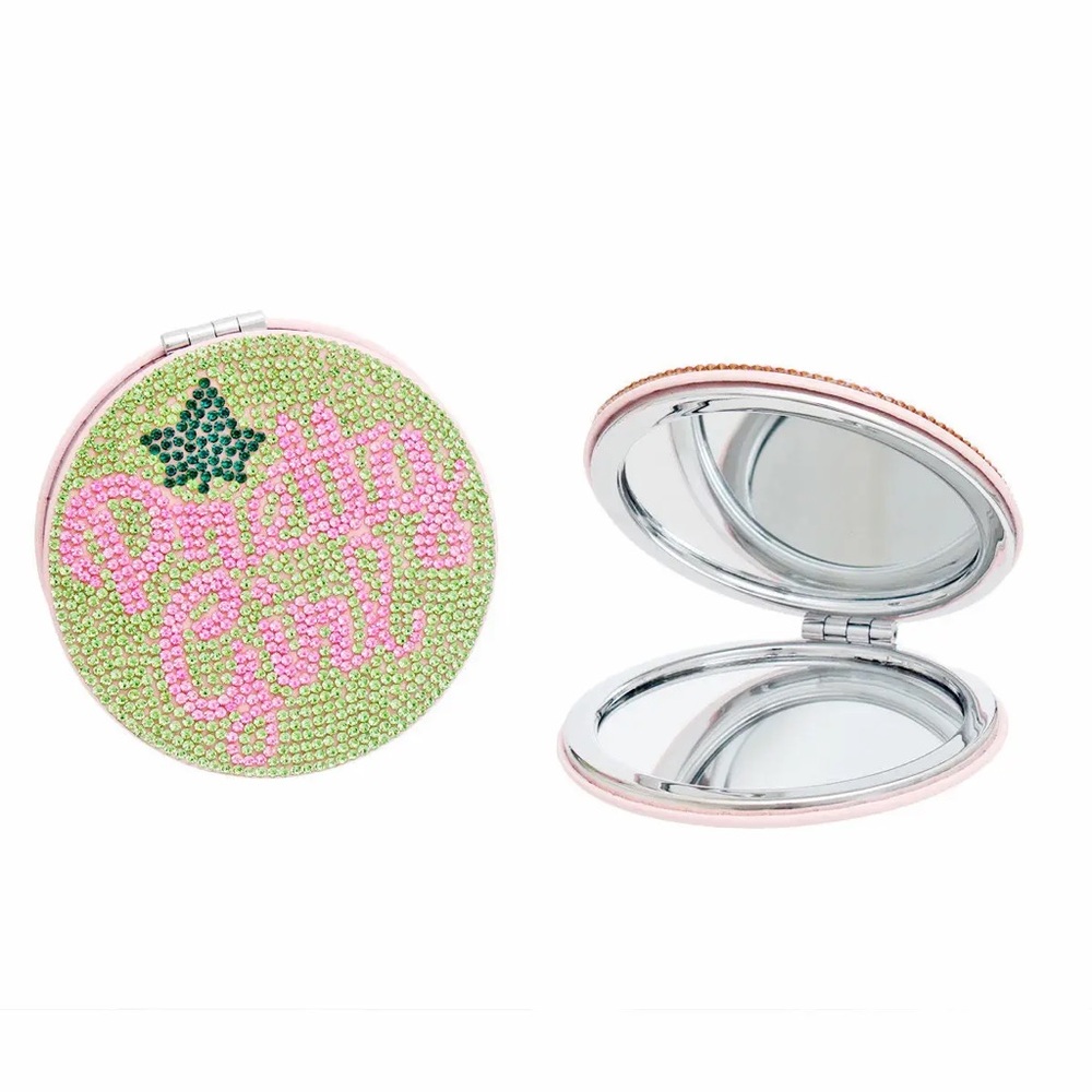 Aka Sorority Green Pretty Girl Mirror Compact